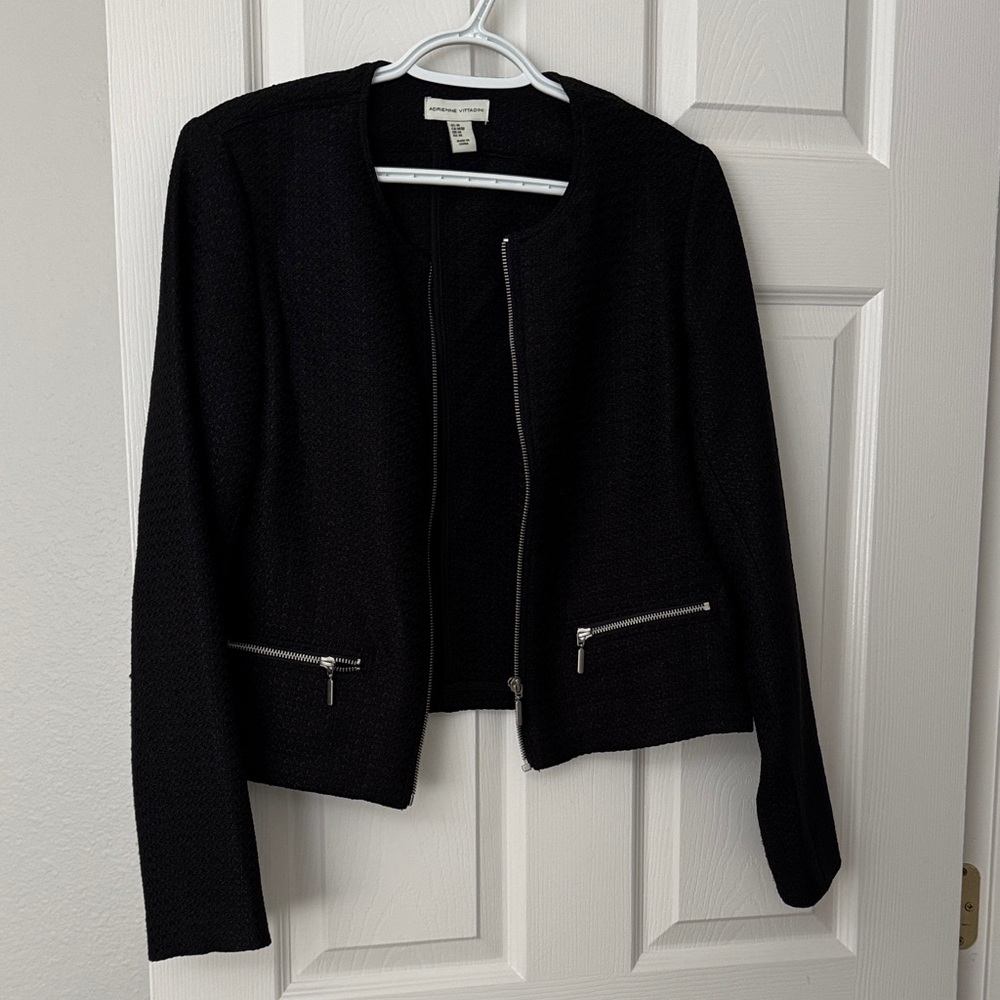Black Blazer with Zipper Accents